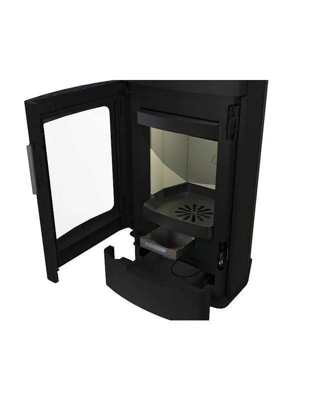 Kaminofen KRETZ ECHEDO 1 – 7 kW, schwarz, mit Holzfach & großer Sichtscheibe – Bild 3