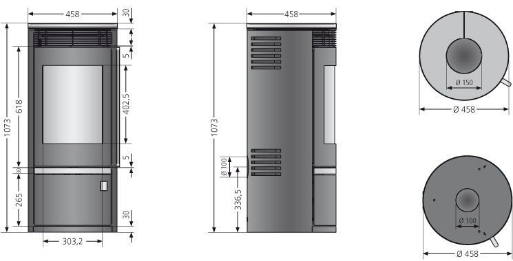 Oranier Kaminofen Rota Top 2.0 – 5,5 kW mit Sandstein-Abdeckung – Bild 2